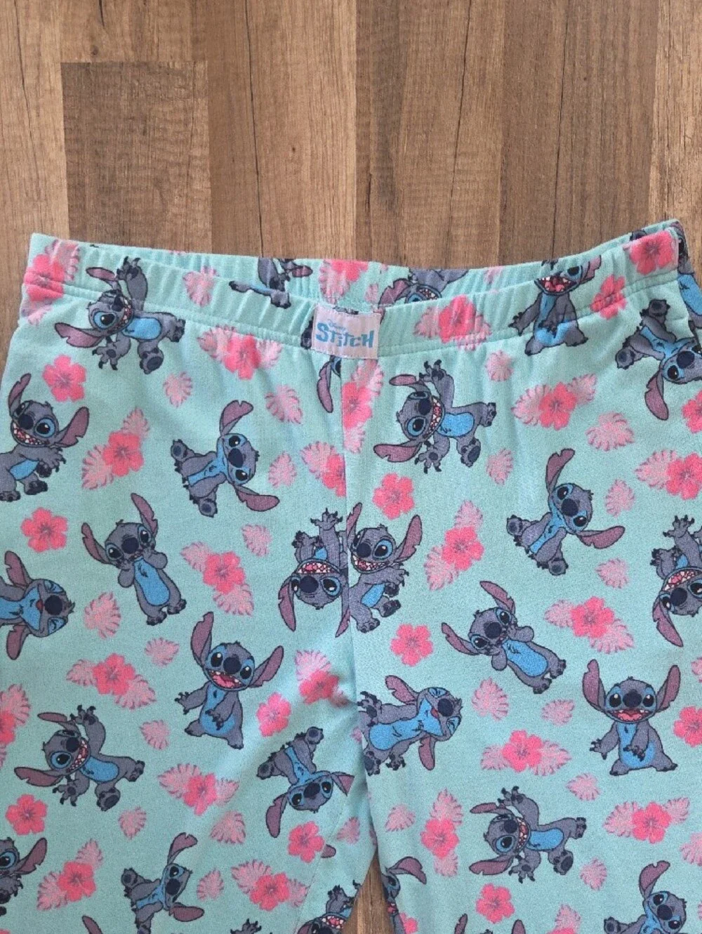 Disney Light Blue Stitch Floral  Pajama Bottoms - Picture 2 of 4